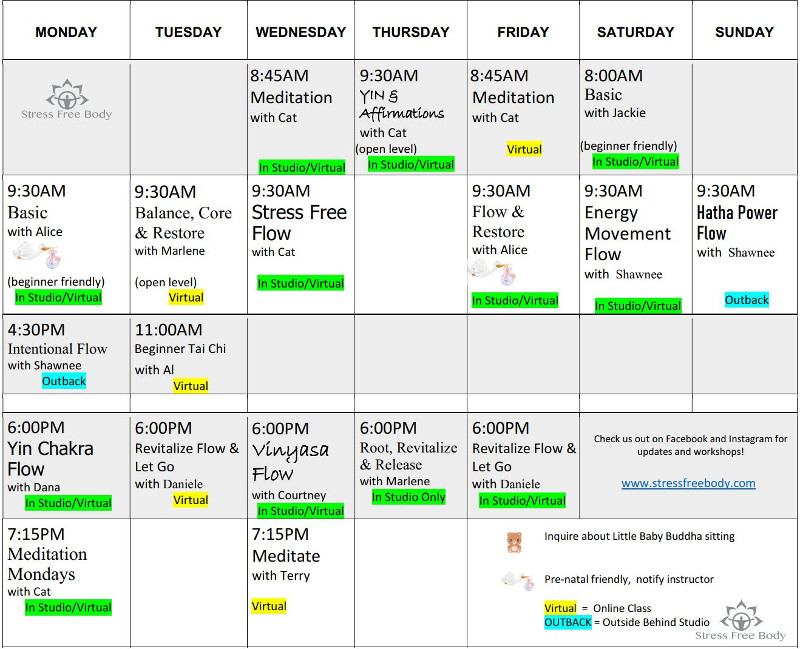 weekly schedule