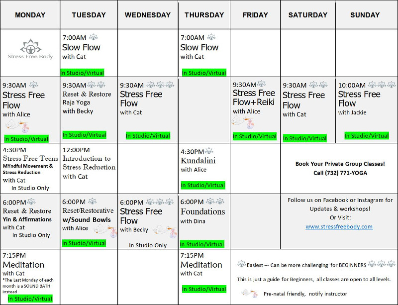 weekly schedule