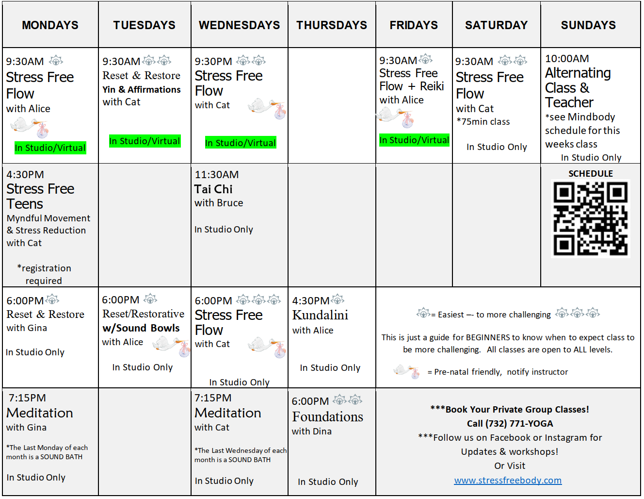 weekly schedule